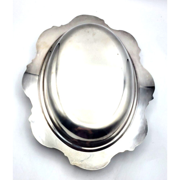 Vintage Silverplate Covered Bread Tray Serving Dish Scalloped Edge 12x10x4" YK - Picture 7 of 9